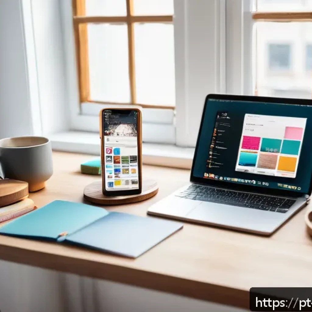 콘텐츠 크리에이터 포트폴리오 사례 분석 - A vibrant and professional digital workspace showing a content creator’s desk with a laptop open to ...